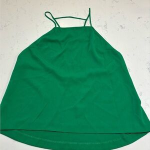Green tank top with strappy back cut out